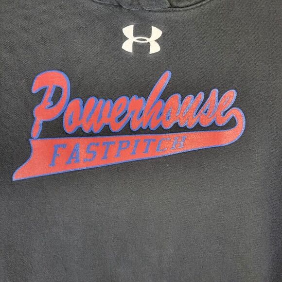 Under Armour Hoodie Womens Small Black Powerhouse Fast Pitch Softball Sweatshirt - Picture 2 of 8